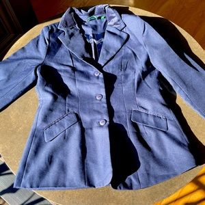 Navy Blue Equestrian Show Coat with Velvet Details  (nearly new!)